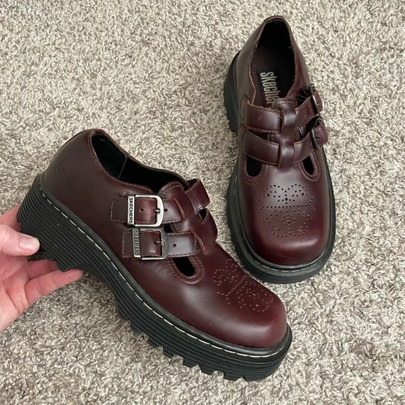 Vintage | Shoes | Vintage 9s Y2k Oxblood Mary Jane Sketcher  display picture 3